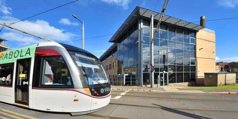 Image of Verity House with Tram passing